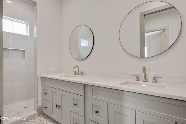 104 Wishing Well Dr, Broussard, LA 70518 - bathroom featuring double vanity and tiled shower