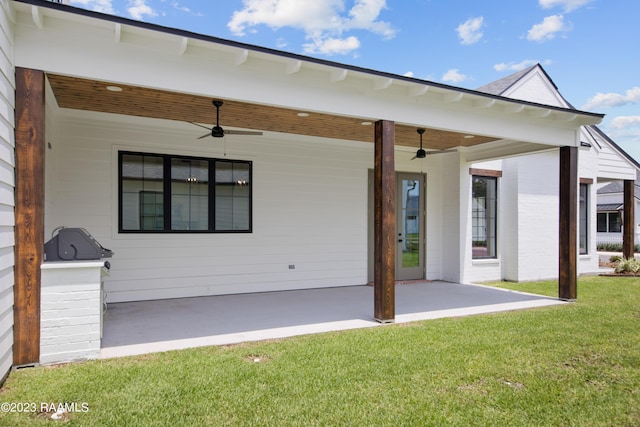 104 Wishing Well Dr, Broussard, LA 70518 - back of house with a ceiling fan, a yard, and a patio area
