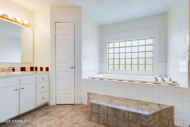 421 Plantation Rd, Opelousas, LA 70570 - full bath with a garden tub, tile patterned floors, and vanity