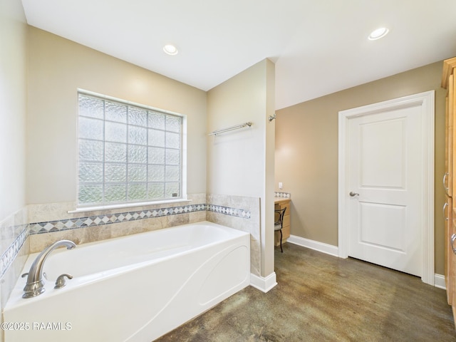 304 Bull Run Cir, Broussard, LA 70518 - bathroom featuring a bath, recessed lighting, and vanity