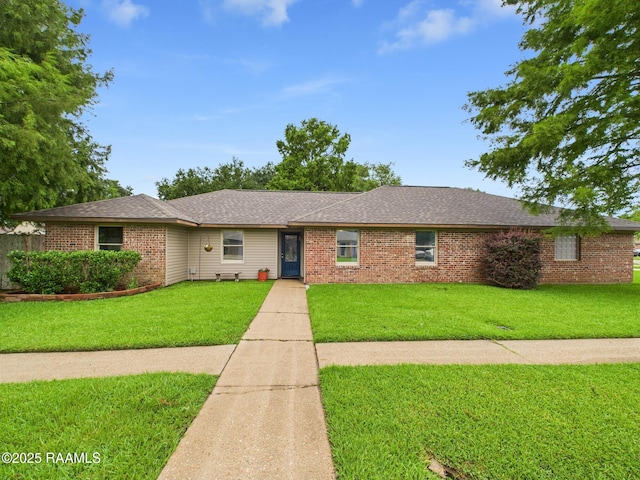 304 Bull Run Cir, Broussard, LA 70518 - single story home featuring a front lawn, brick siding, and roof with shingles