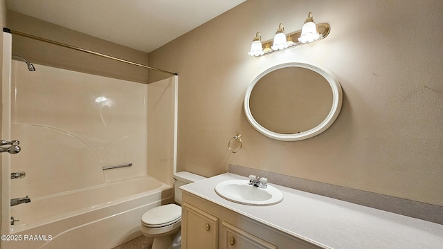 113 Jeanne St, Eunice, LA 70535 - bathroom with toilet, vanity, and washtub / shower combination