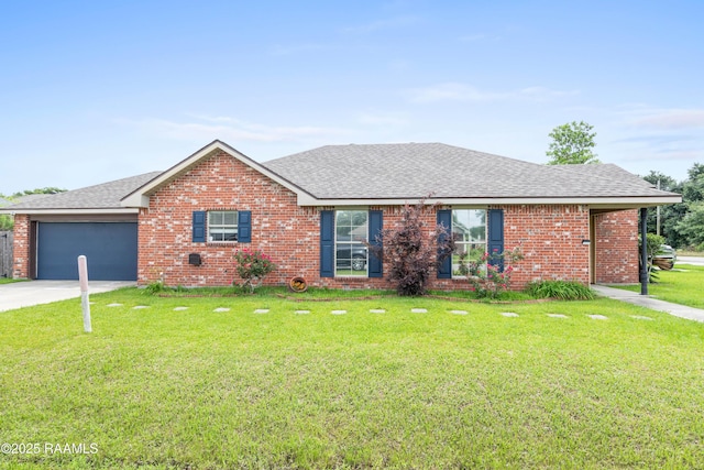 320 Golden Grain, Duson, LA 70529 - single story home with roof with shingles, a front yard, and brick siding