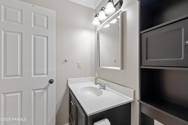 320 Golden Grain, Duson, LA 70529 - bathroom with crown molding and vanity