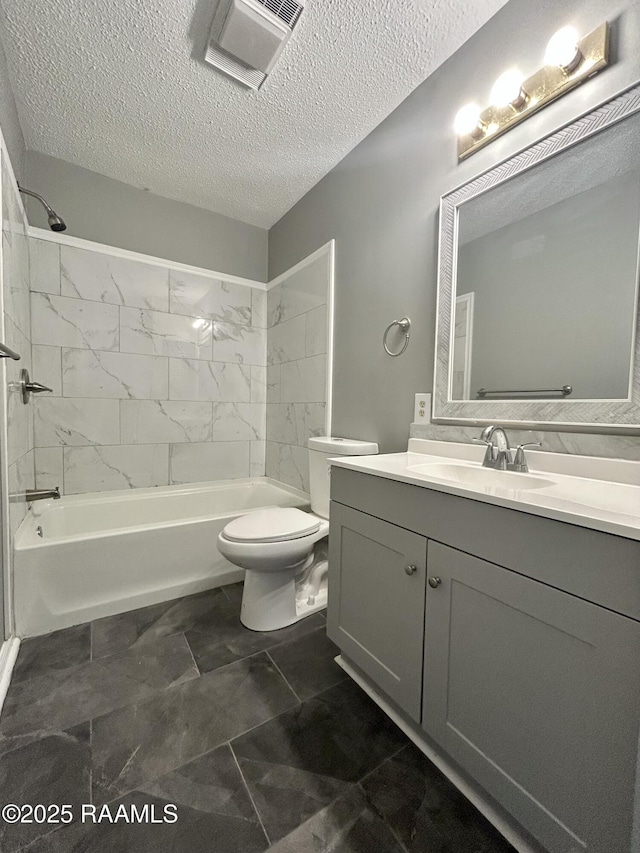106 Dove Cir, Lafayette, LA 70508 - full bath with vanity, shower / tub combination, toilet, and a textured ceiling