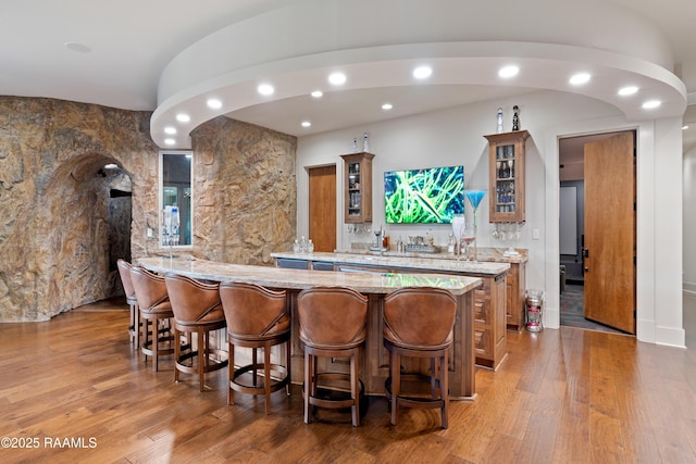 235 N Fieldspan Rd, Scott, LA 70583 - indoor wet bar with hardwood / wood-style flooring and recessed lighting