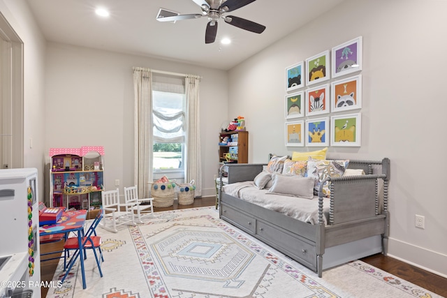 235 N Fieldspan Rd, Scott, LA 70583 - bedroom featuring recessed lighting, wood finished floors, baseboards, and a ceiling fan