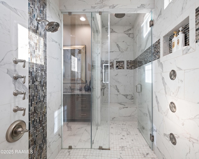 235 N Fieldspan Rd, Scott, LA 70583 - full bathroom with a marble finish shower and a sink