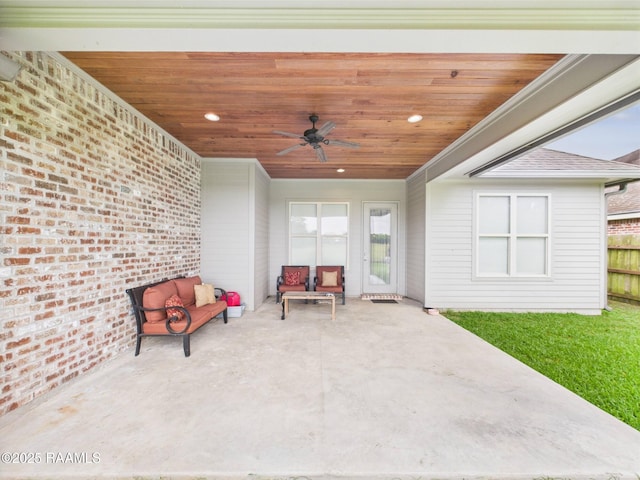 120 Old Heritage Ln, Carencro, LA 70520 - view of patio / terrace featuring a ceiling fan and an outdoor hangout area