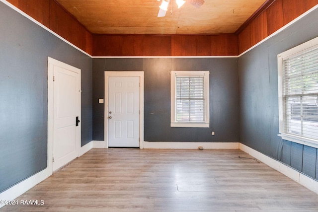 312 Hobson St, Lafayette, LA 70501 - unfurnished room with wood finished floors, ceiling fan, and wooden ceiling