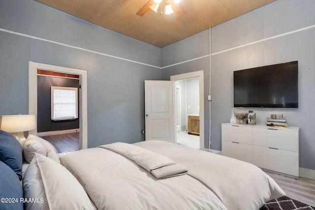 312 Hobson St, Lafayette, LA 70501 - bedroom with light wood-style flooring and a ceiling fan