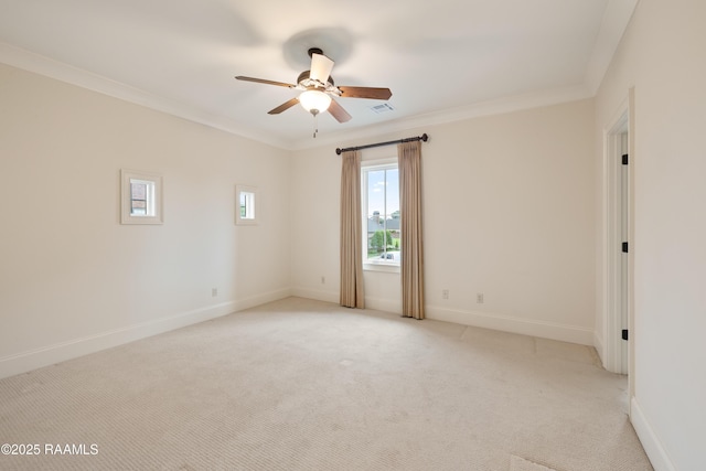 104 Avallach Dr, Lafayette, LA 70503 - unfurnished room featuring ceiling fan, light carpet, crown molding, and baseboards