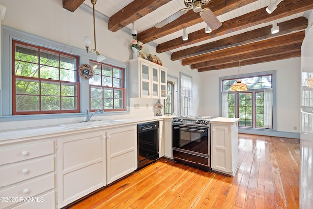 1414 E Bayou Pkwy, Lafayette, LA 70508 - kitchen with stove, a sink, black dishwasher, a peninsula, and plenty of natural light