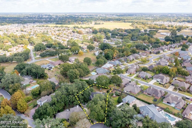 105 Oak Aly, Lafayette, LA 70508 - aerial view of residential area with property boundaries highlighted