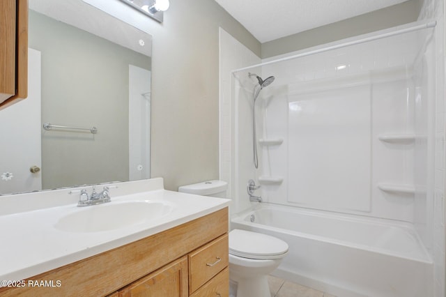 210 Long Plantation Blvd Unit U, Lafayette, LA 70508 - bathroom with toilet, vanity,  shower combination, and tile patterned flooring