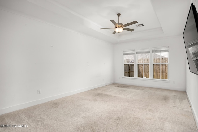 9036 Stonecroft Ave, Baton Rouge, LA 70810 - unfurnished room with a raised ceiling, a ceiling fan, carpet, and baseboards