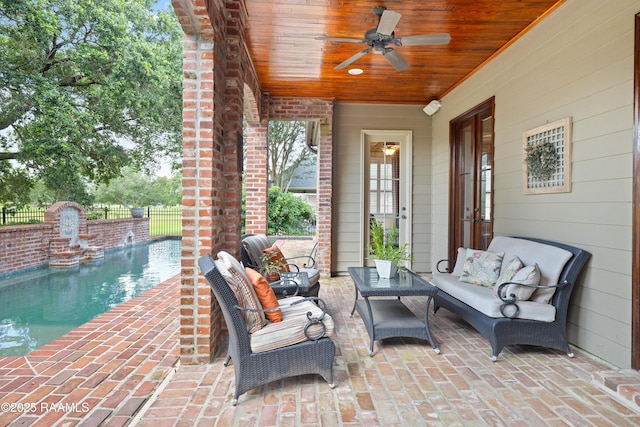 103 Masterspoint Dr, Broussard, LA 70518 - view of patio featuring an outdoor hangout area and ceiling fan