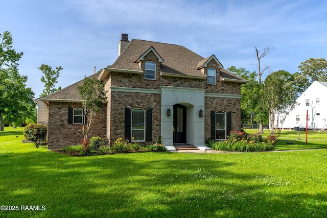 40400 Abby James Rd, Prairieville, LA 70769 - french provincial home featuring brick siding, a chimney, and a front yard