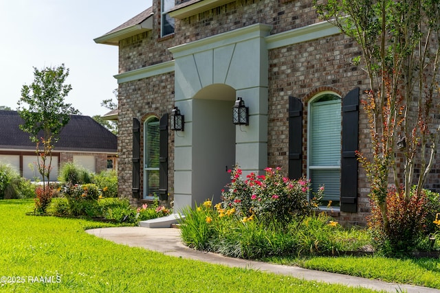 40400 Abby James Rd, Prairieville, LA 70769 - entrance to property featuring brick siding and a yard