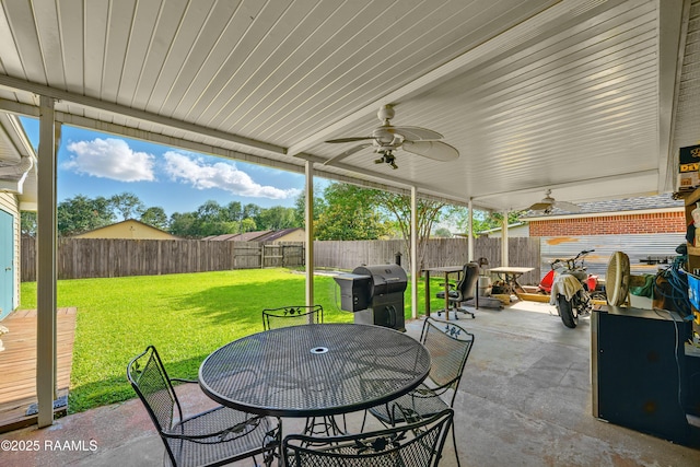 107 Westpointe Cir, Lafayette, LA 70506 - view of patio with outdoor dining area, ceiling fan, and area for grilling