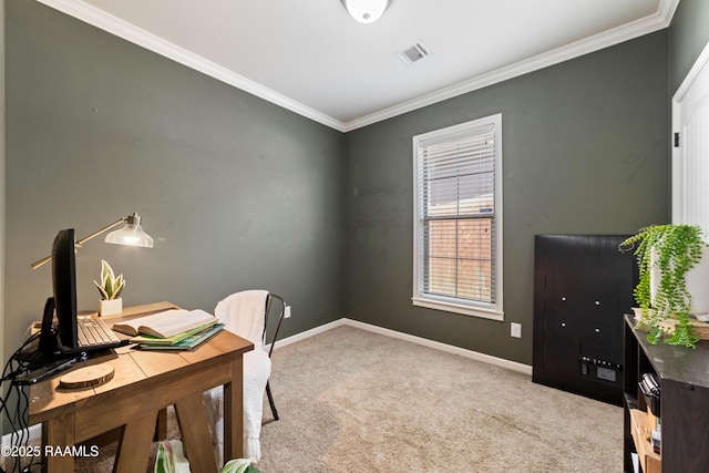 710 Highland View Dr, Youngsville, LA 70592 - carpeted home office with ornamental molding and baseboards
