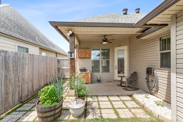 710 Highland View Dr, Youngsville, LA 70592 - view of patio / terrace with ceiling fan
