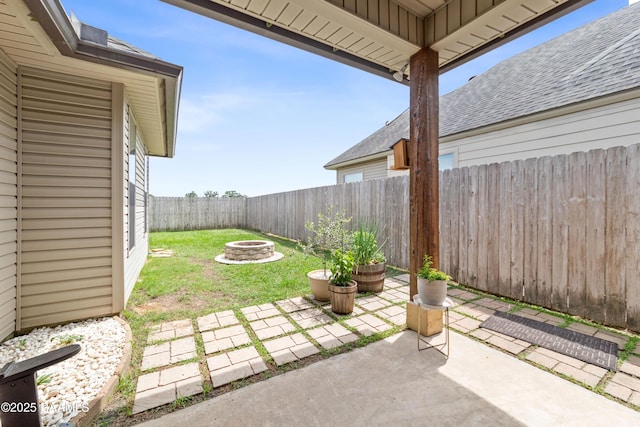 710 Highland View Dr, Youngsville, LA 70592 - view of patio with an outdoor fire pit