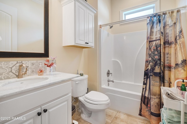 106 Camry Dr, Lafayette, LA 70503 - full bath featuring vanity, shower / bathtub combination with curtain, toilet, and tile patterned floors