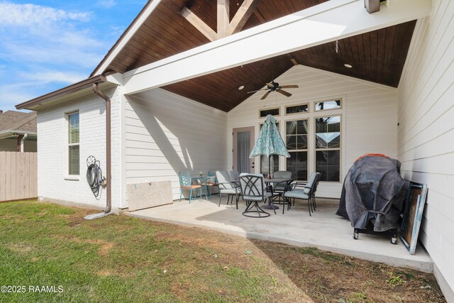 106 Camry Dr, Lafayette, LA 70503 - view of patio with ceiling fan and grilling area