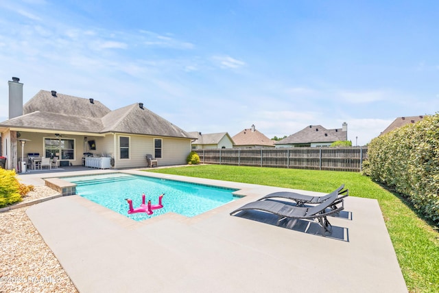 105 Hazy River Way, Lafayette, LA 70508 - view of pool with a patio and a ceiling fan
