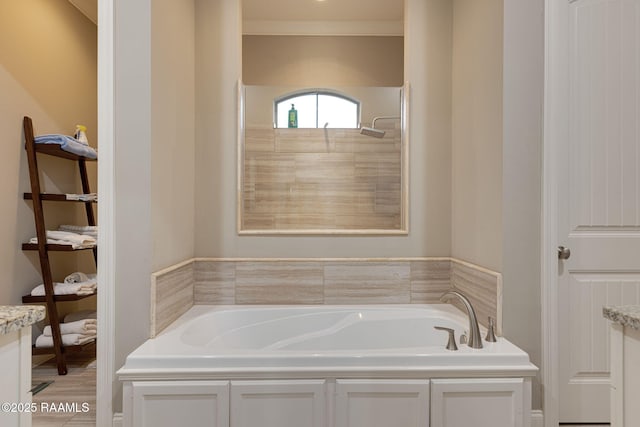 105 Hazy River Way, Lafayette, LA 70508 - bathroom featuring a bath and ornamental molding