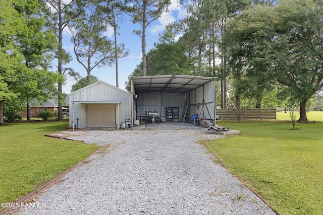 1714 Christopher Fox Ln, New Iberia, LA 70563 - view of outdoor structure featuring gravel driveway and a detached carport