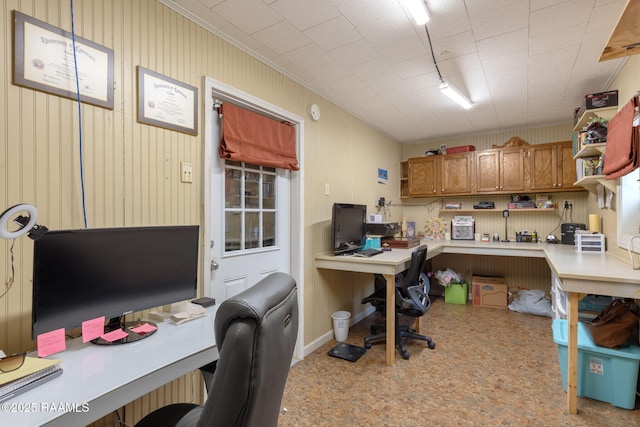 1714 Christopher Fox Ln, New Iberia, LA 70563 - office area featuring ornamental molding and rail lighting