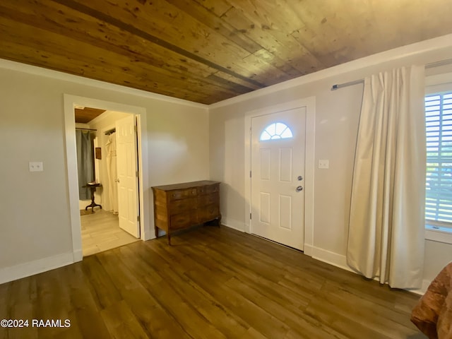 1034 Barras Rd, Saint Martinville, LA 70582 - foyer entrance featuring wood ceiling, wood finished floors, healthy amount of natural light, and baseboards