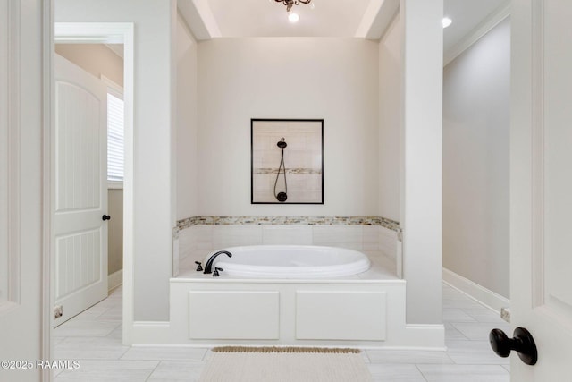 111 San Sebastian Dr, Youngsville, LA 70592 - full bath featuring a bath, tile patterned floors, and baseboards