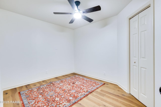 809 Saint Thomas St, Lafayette, LA 70506 - empty room featuring a ceiling fan, wood finished floors, and baseboards