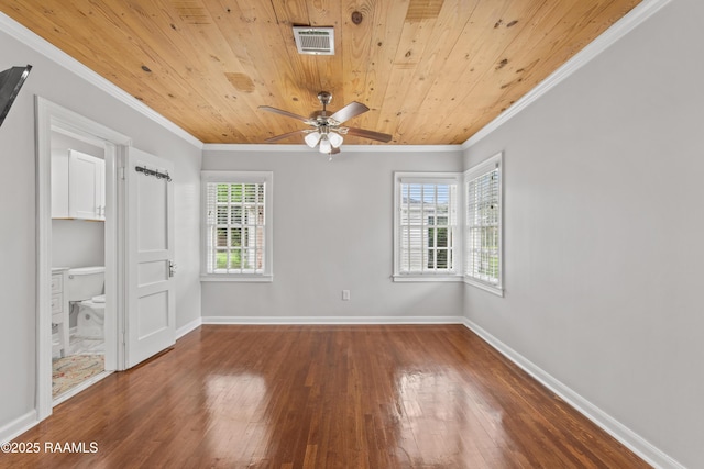 110 Memory Ln, Lafayette, LA 70506 - unfurnished bedroom featuring wooden ceiling, ornamental molding, hardwood / wood-style flooring, and baseboards