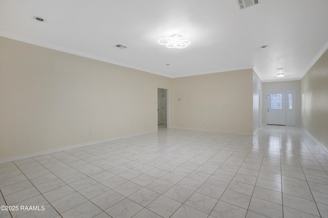 2116 George Dr, Opelousas, LA 70570 - empty room with ornamental molding, baseboards, and light tile patterned floors