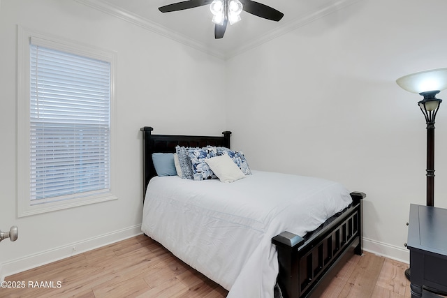 337 Bozeman Trl, Scott, LA 70583 - bedroom featuring wood finished floors, crown molding, and a ceiling fan