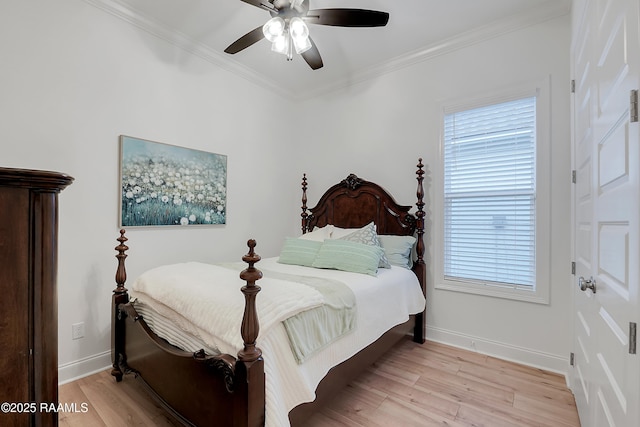 337 Bozeman Trl, Scott, LA 70583 - bedroom featuring ornamental molding, light wood-style flooring, multiple windows, and a ceiling fan