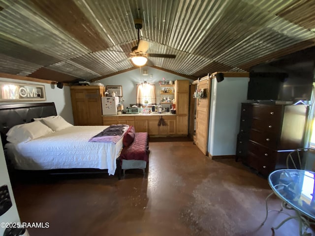 119 Opus Ln, Lafayette, LA 70506 - bedroom featuring concrete flooring and vaulted ceiling