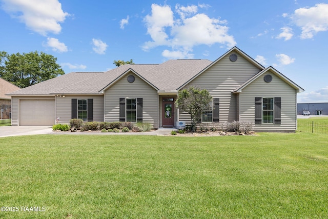209 E Vincent St, Maurice, LA 70555 - single story home with a garage, concrete driveway, and roof with shingles