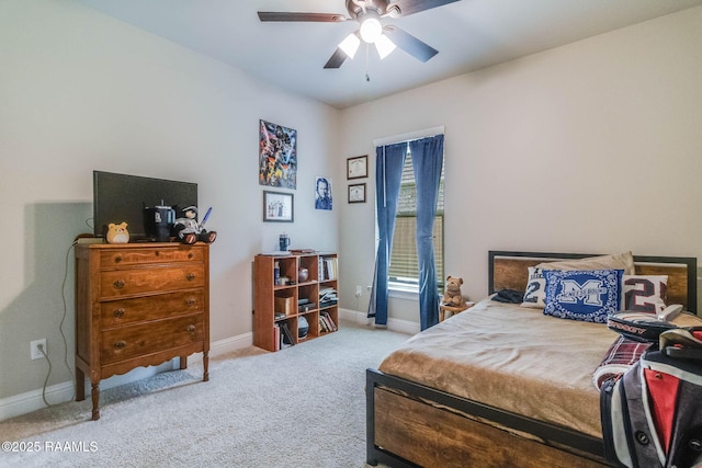 111 Rose Of Sharon Ln, Lafayette, LA 70508 - bedroom with carpet floors, baseboards, and a ceiling fan
