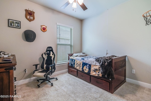 111 Rose Of Sharon Ln, Lafayette, LA 70508 - carpeted bedroom featuring baseboards and ceiling fan