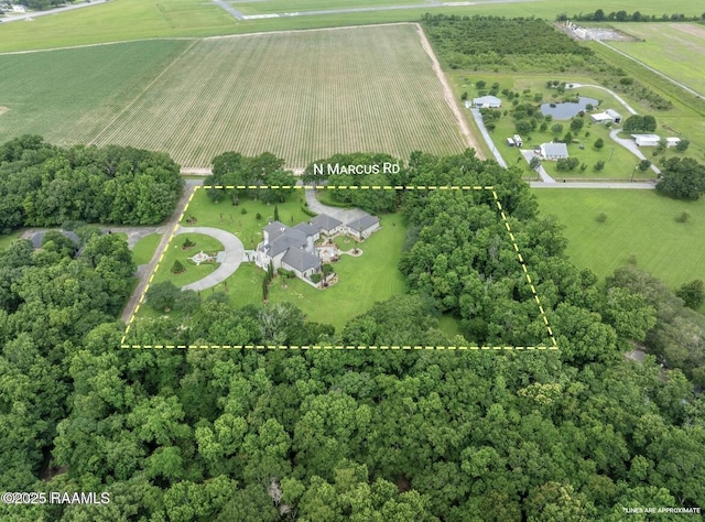 12425 N Marcus Rd, Abbeville, LA 70510 - view of rural area featuring rows of crops and property parcel outlined