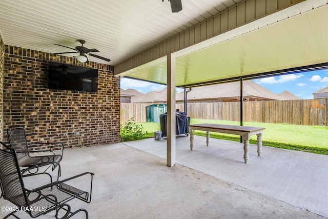 604 Bay Meadow Ln, Lafayette, LA 70507 - view of patio with a ceiling fan and a grill