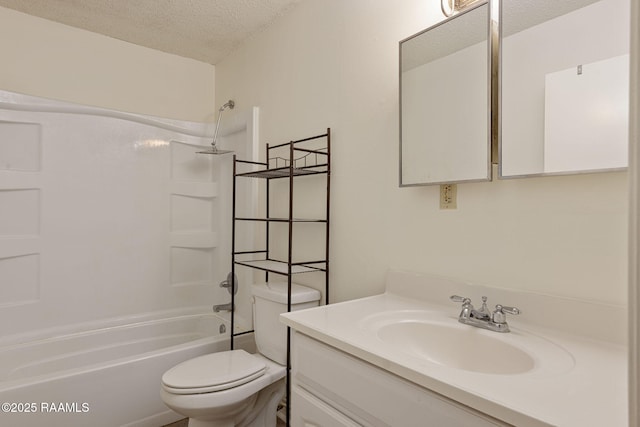 300 Lozes Ave Apt 1503, Lafayette, LA 70508 - bathroom with a textured ceiling, toilet, vanity, and shower / tub combination