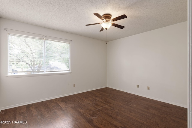 300 Lozes Ave Apt 1503, Lafayette, LA 70508 - spare room with dark wood-style flooring, ceiling fan, a textured ceiling, and baseboards