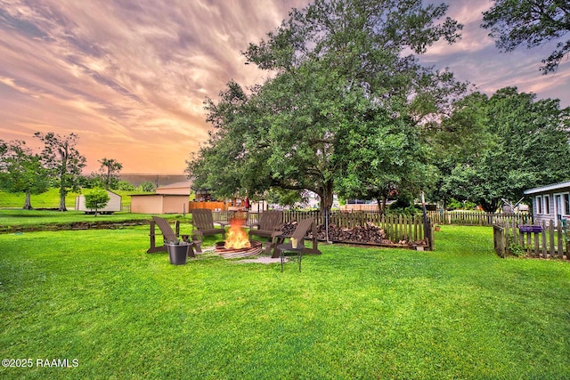151 Hickory St, Port Barre, LA 70577 - view of yard featuring a fire pit