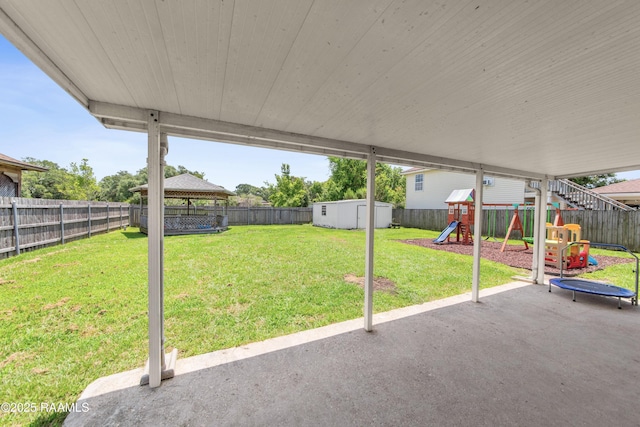 315 Creswell Ave, Scott, LA 70583 - view of yard with a gazebo, a playground, a patio area, and a trampoline
